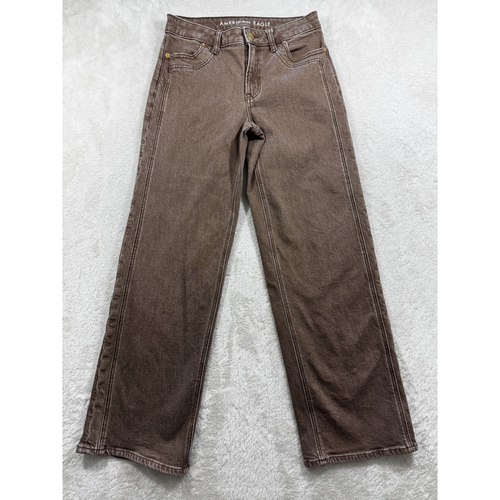 American Eagle‎ Womens Stovepipe Stretch High Rise Brown Jeans 0 Meas: 27x28.5